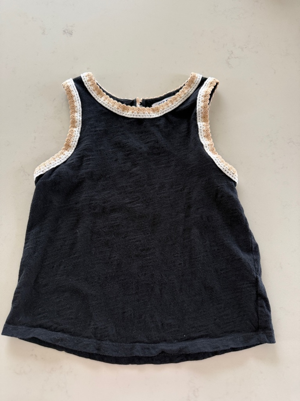 Old Navy Black Tank Top with Cream Trim